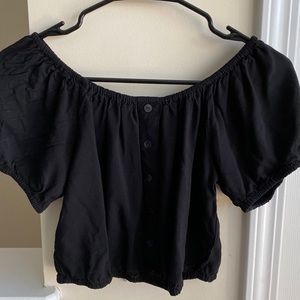 Off the Shoulder Black Crop Top